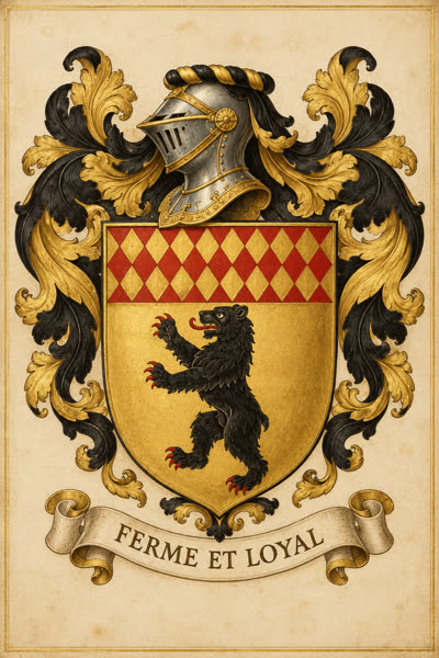 Blason d'exemple Bernard : ours de sable sur or